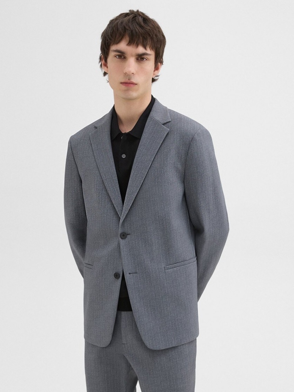 Theory Clinton Blazer in Herringbone Precision Ponte Sz 40